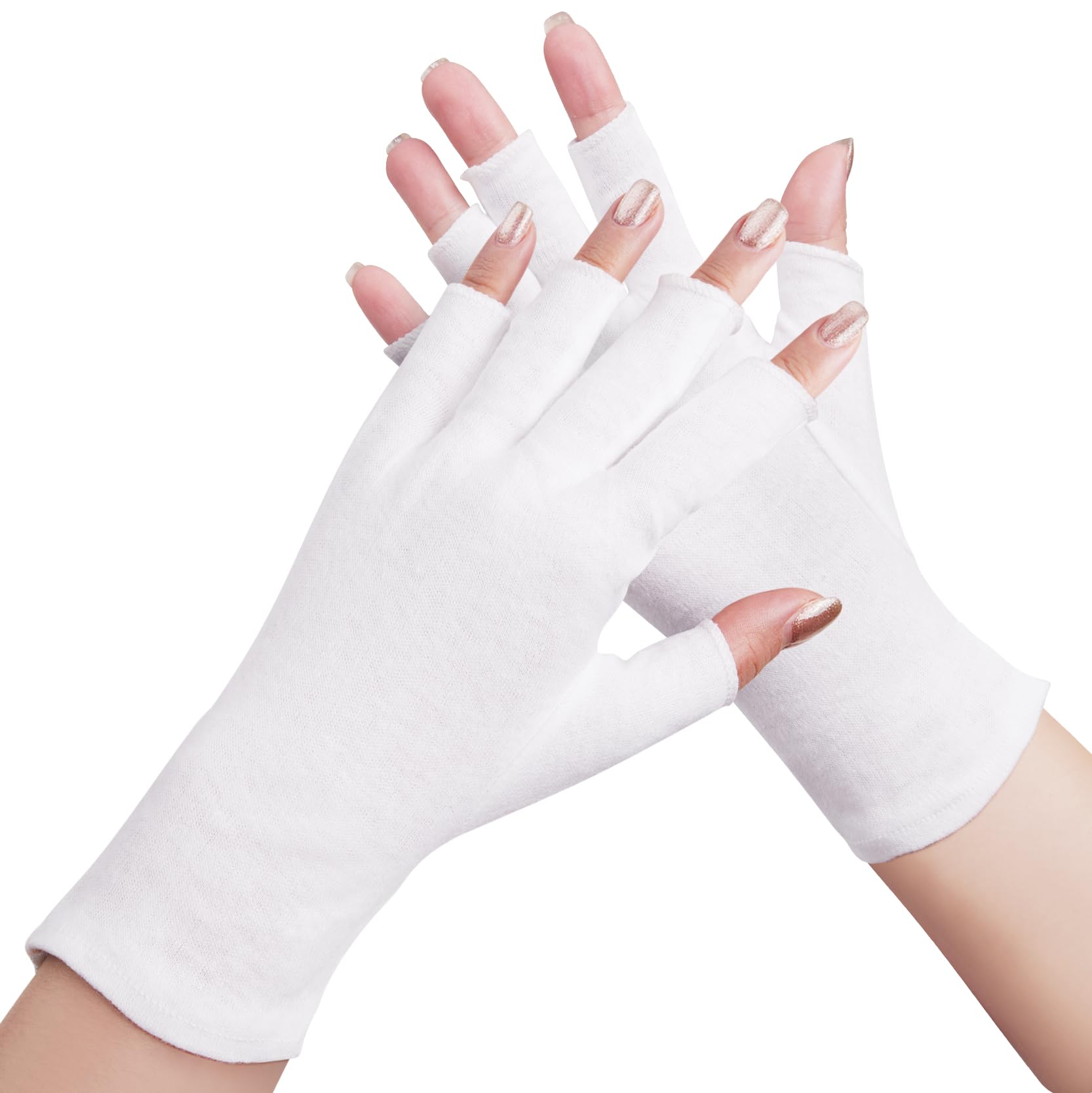 SWAKER cotton gloves fingerless design close-up, breathable 100% cotton for comfortable wear.
