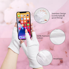 SWAKER fingerless gloves shown typing on a smartphone for easy device use.