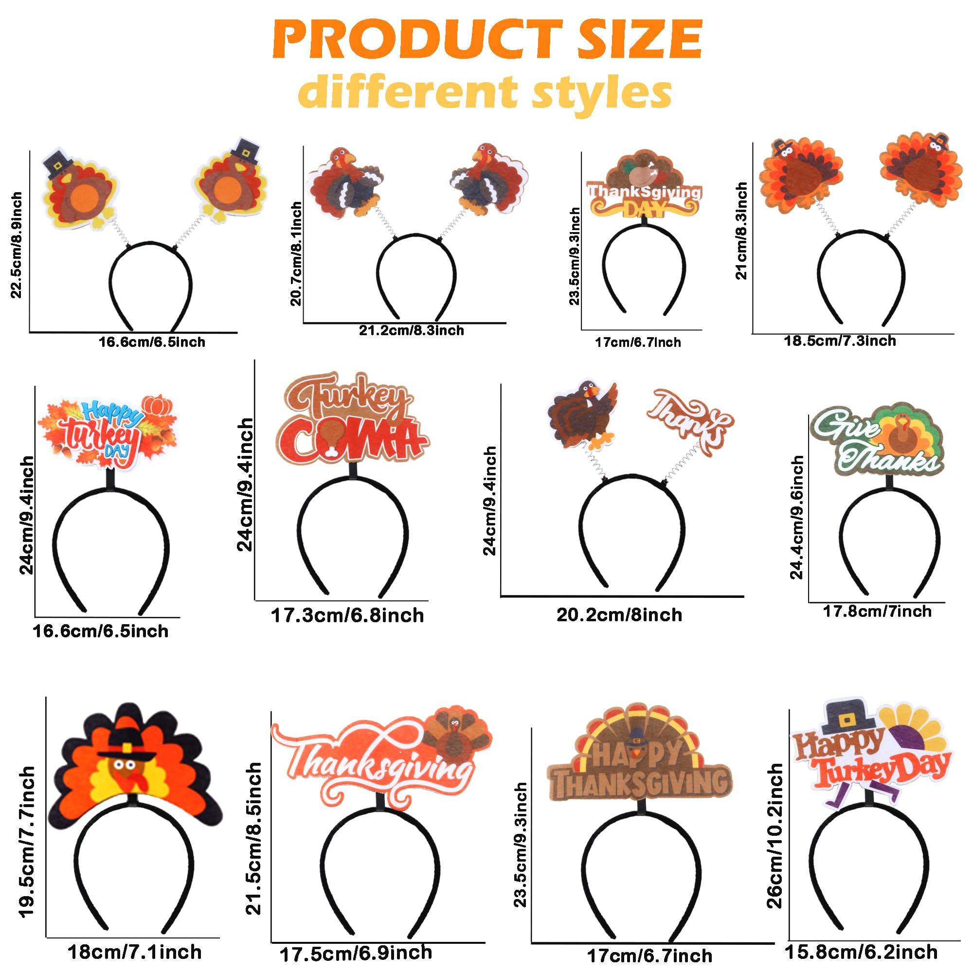 Swakuta Happy Turkey Day headband front view for kids