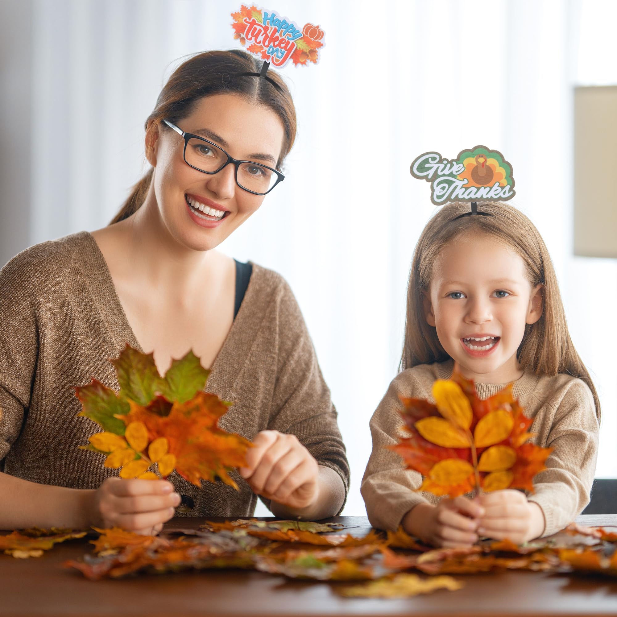 Swakuta packaging 12 pieces Thanksgiving headbands ready for gifting or classroom rewards