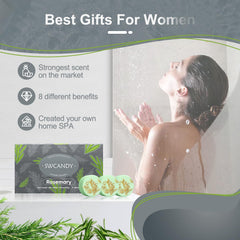 SWCANDY rosemary shower steamers aroma diffusion in shower providing spa-like ambiance.