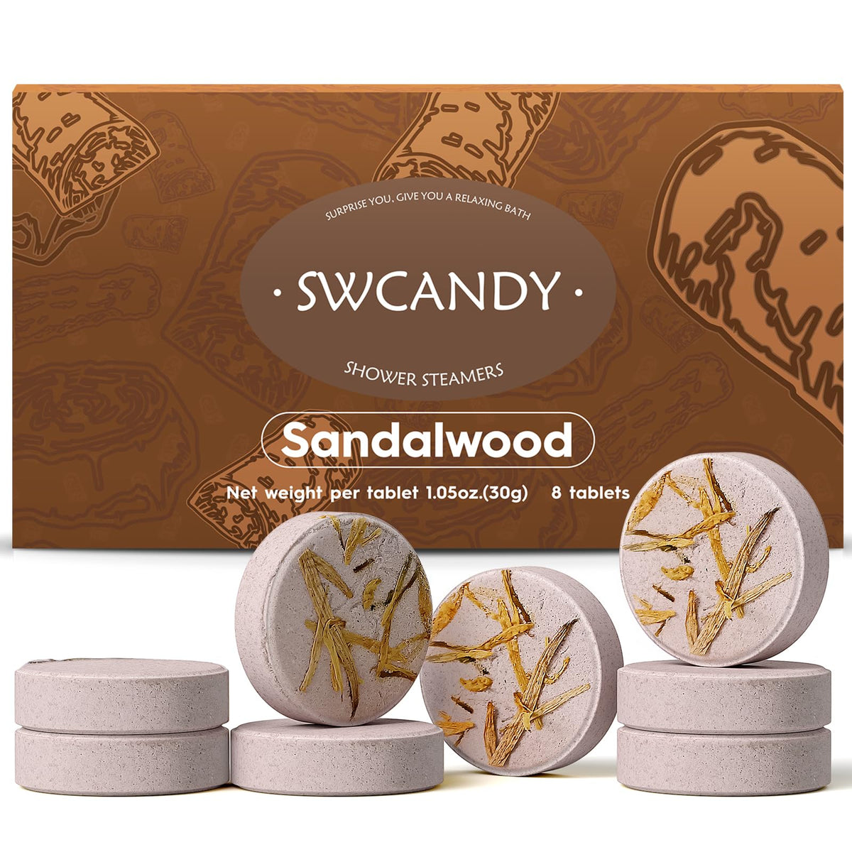 SWCANDY Shower Steamers gift box ready for spa-like relaxation at home.