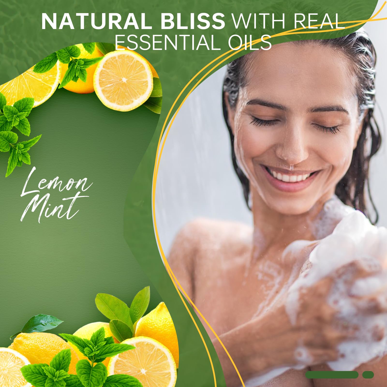 SWCANDY lemon mint bath bombs closeup highlighting natural essential oils for aromatherapy