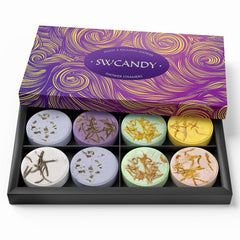 SWCANDY Shower Steamers packaging shows gift-ready presentation for holidays.
