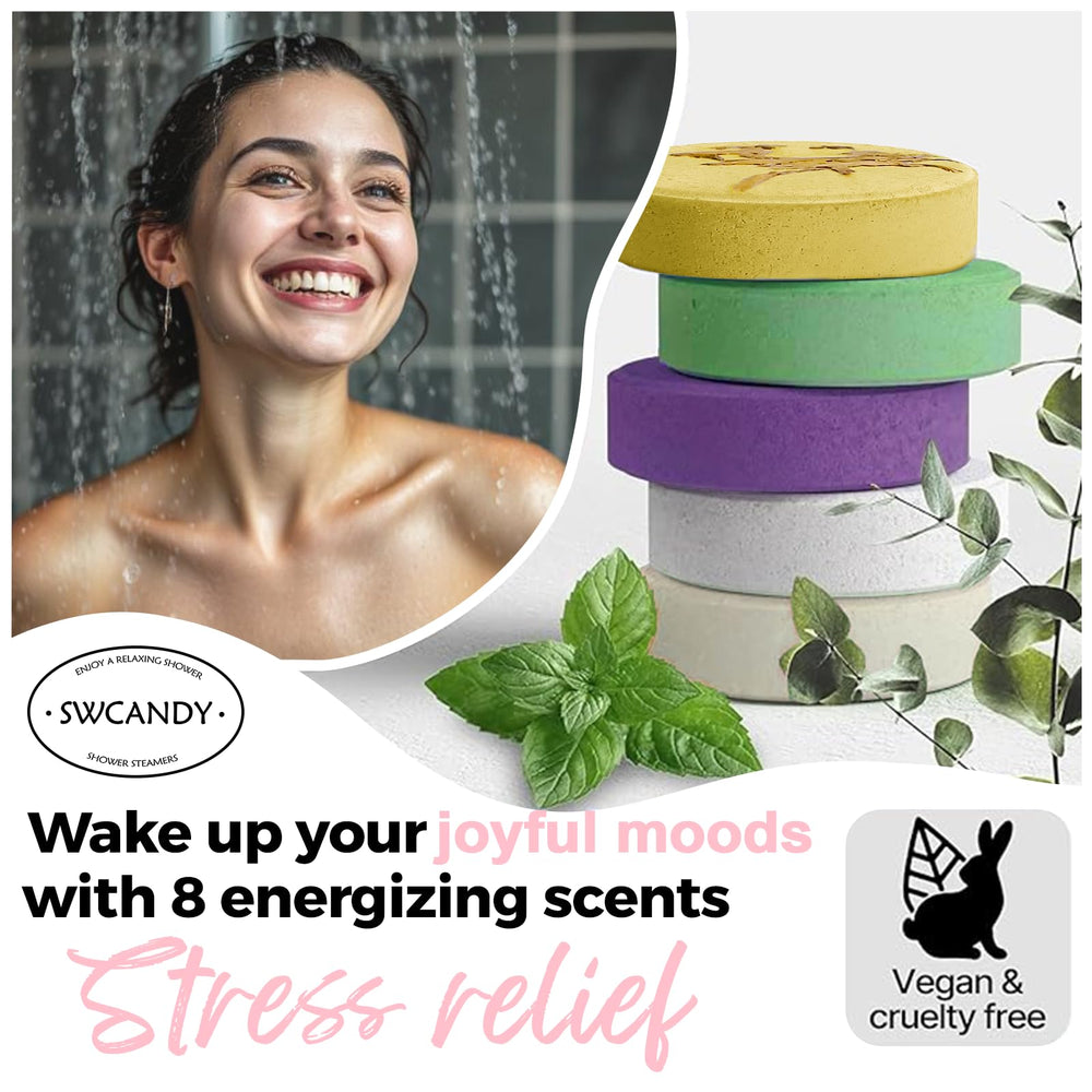 SWCANDY Shower Steamers travel pack showcases compact tin for on-the-go relaxation