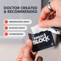 SweatBlock bedtime application demonstrating up to seven days of protection