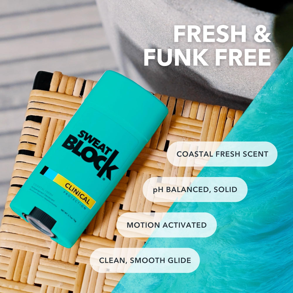 SweatBlock product bundle on display illustrates convenient two-step system kit.