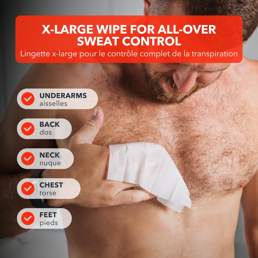 SweatBlock back-neck wipe ideal for discreet protection on upper body.