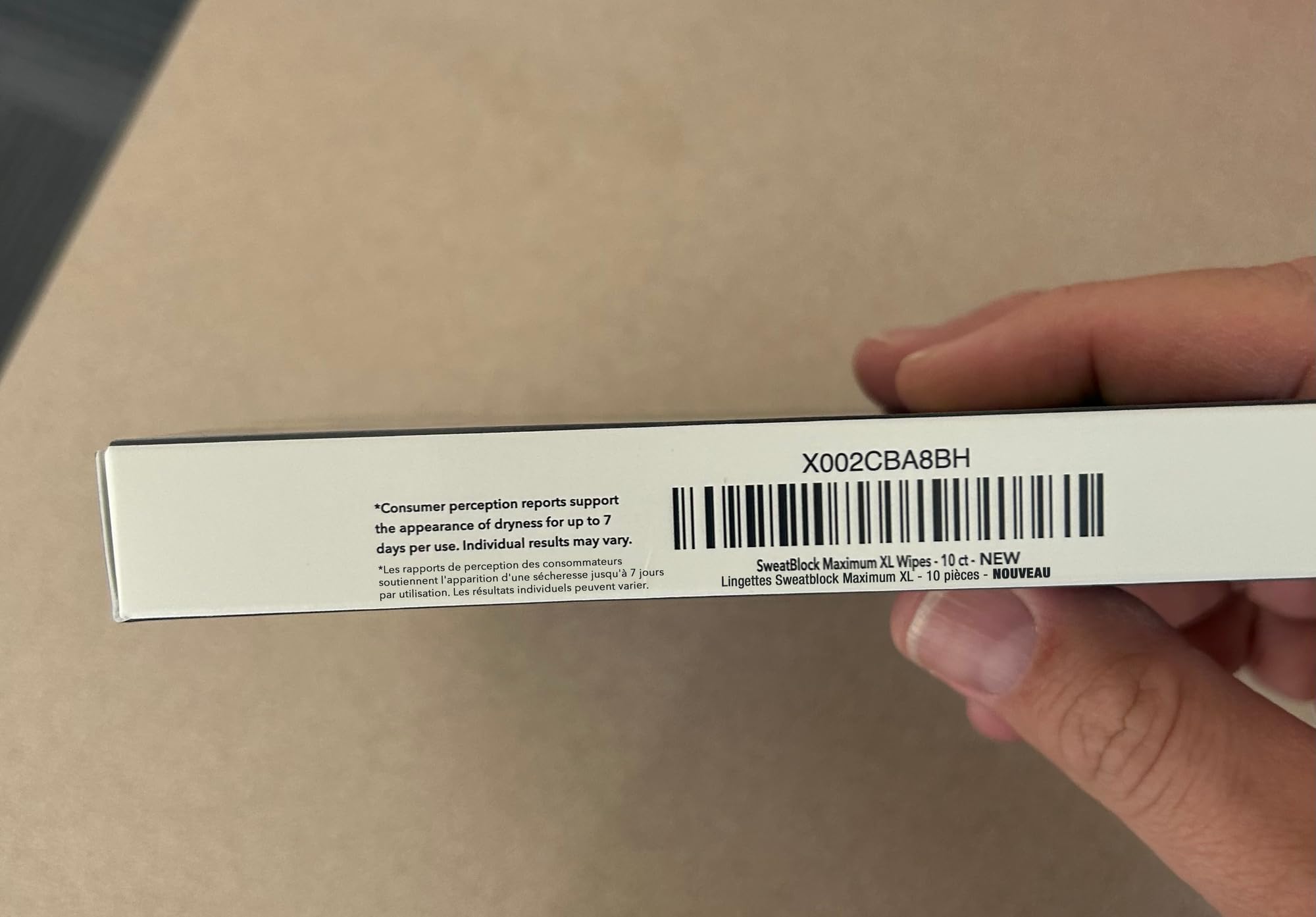 SweatBlock unscented-label wipe suitable for sensitive skin and scent-free protection.