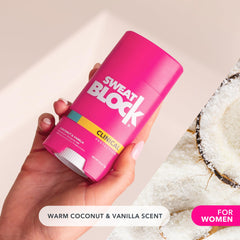 SweatBlock deodorant application night, nighttime use for efficacy.