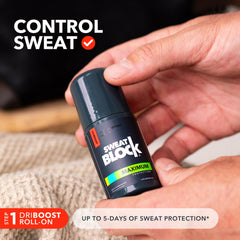 SweatBlock deodorant morning glide provides all-day odor control for busy days.