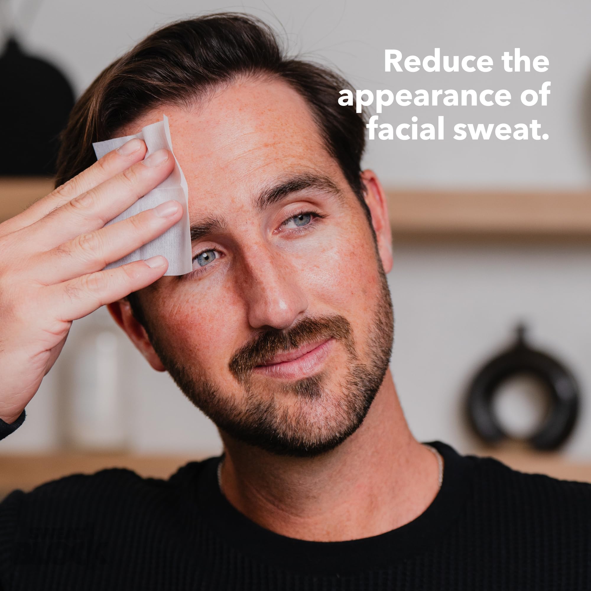 SweatBlock face wipes open for forehead application reduces shine