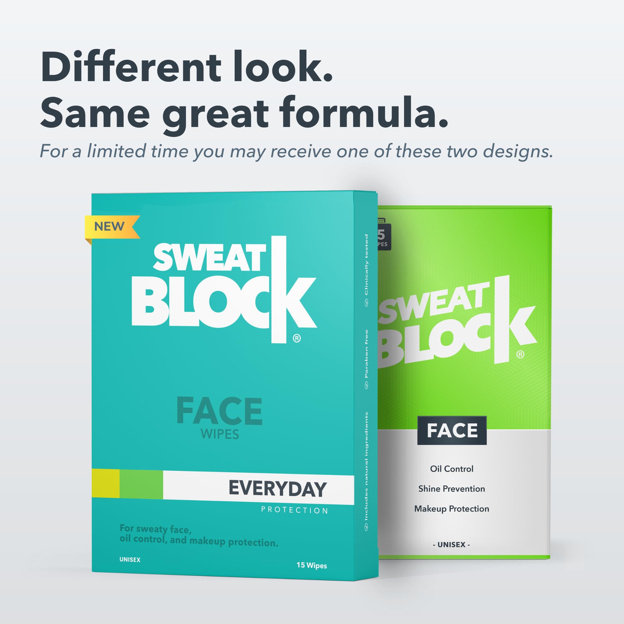 SweatBlock face wipes texture close-up highlights quick-dry oil control
