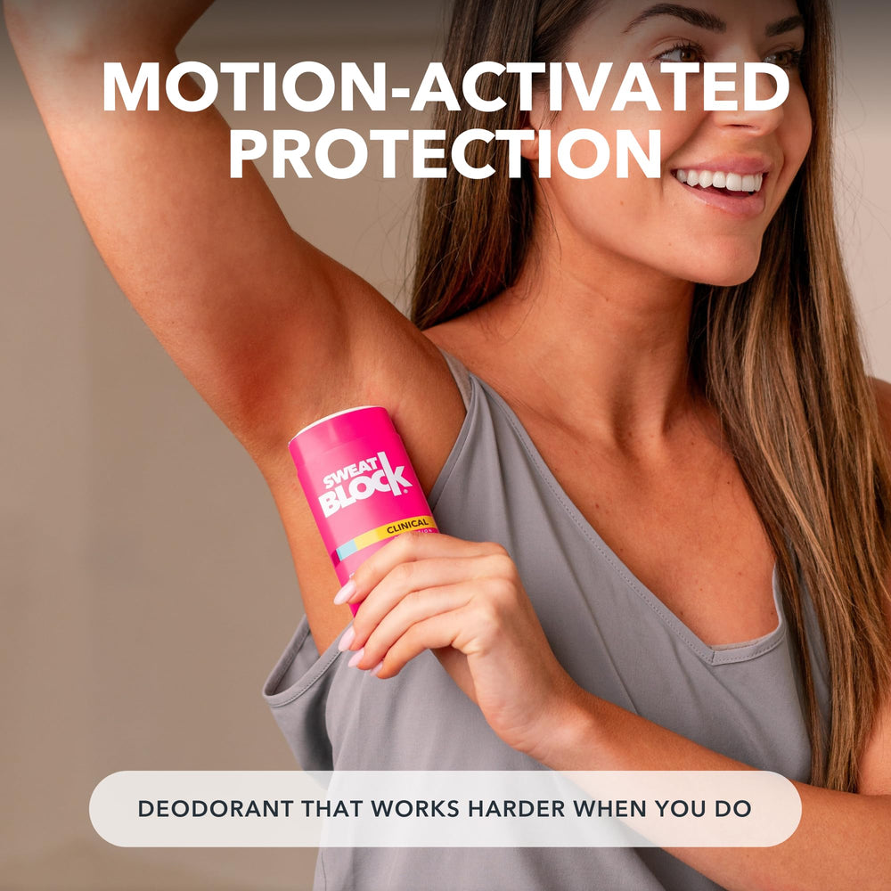SweatBlock odor-control glide, smooth daily application.