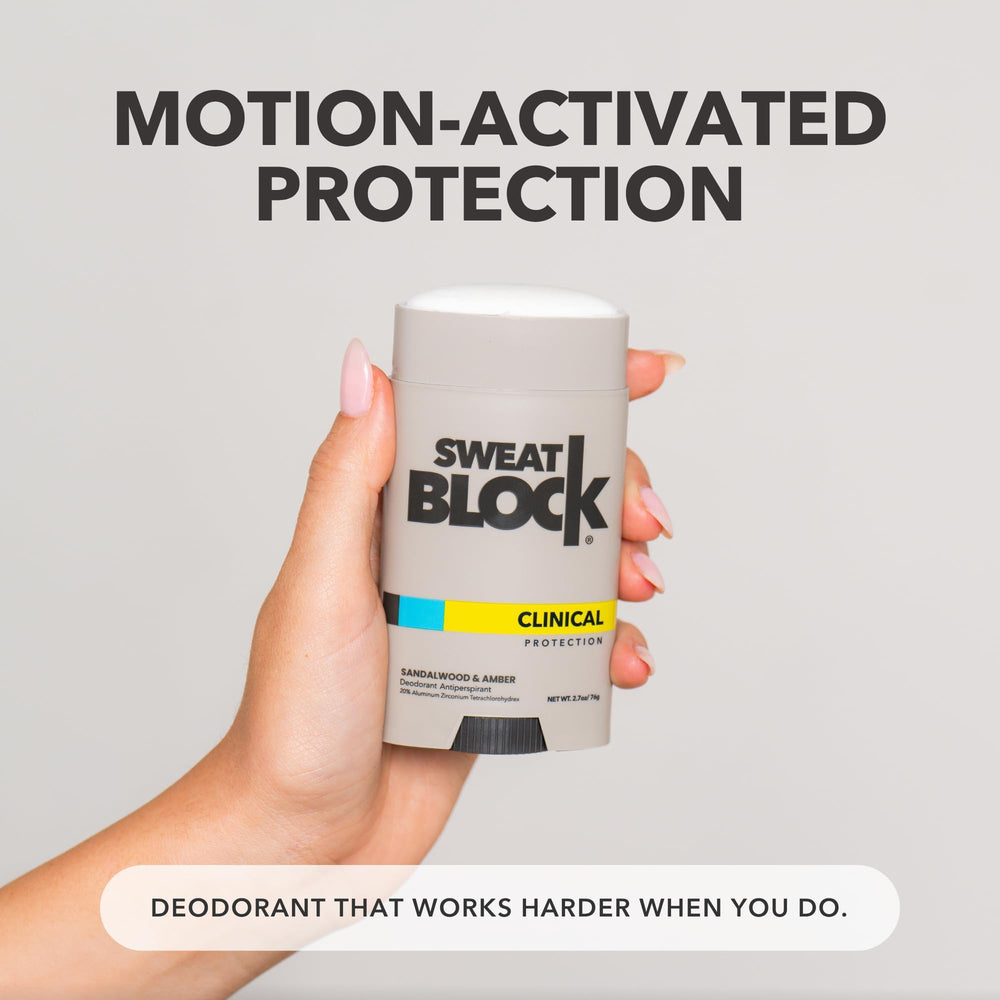 SweatBlock sensitive-skin friendly formula promotes comfortable wear.