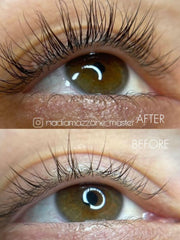 SWEED eyelash-growth-serum brush application demonstrates precise nightly lash base coating.