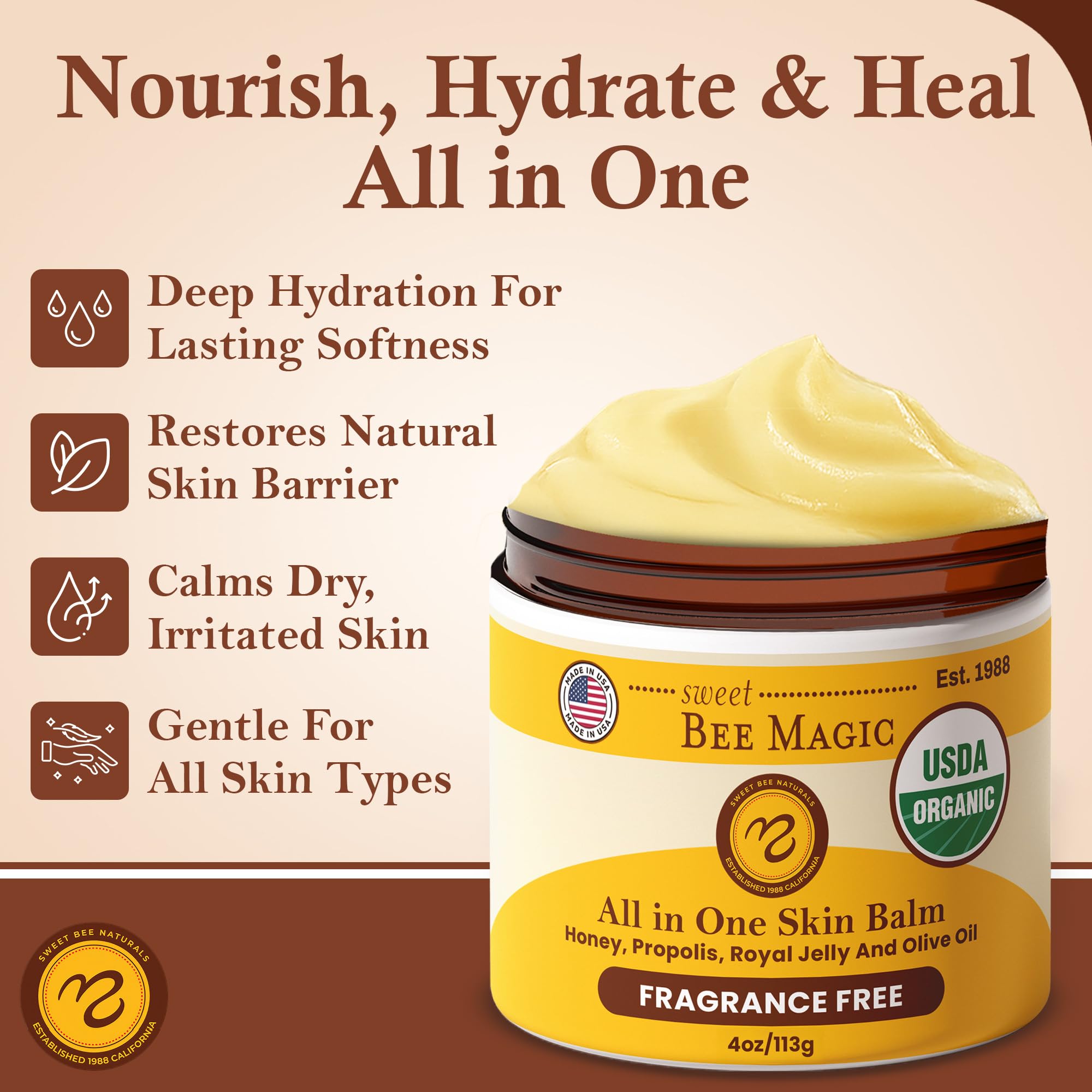 Sweet Bee Naturals Magic Balm dry-skin softening and comfort on application.