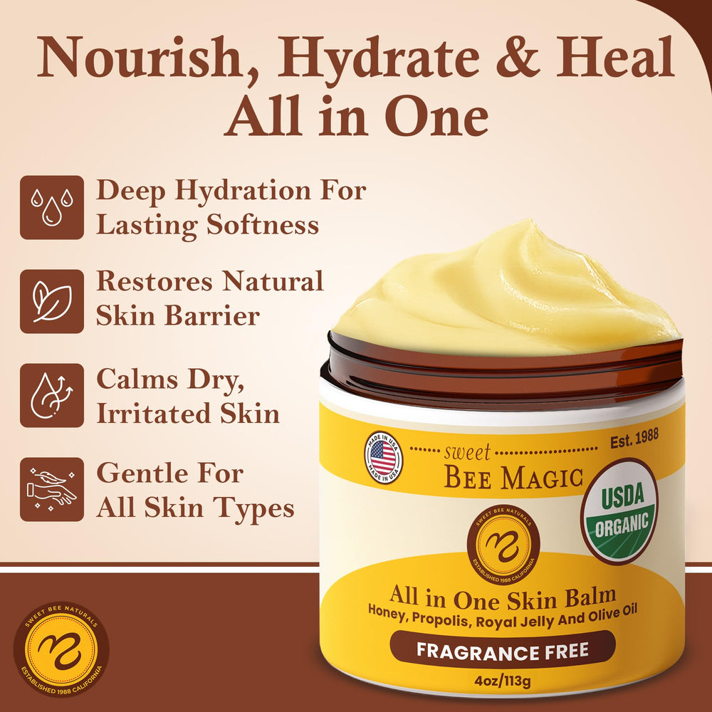 Sweet Bee Naturals Magic Balm dry-skin softening and comfort on application.