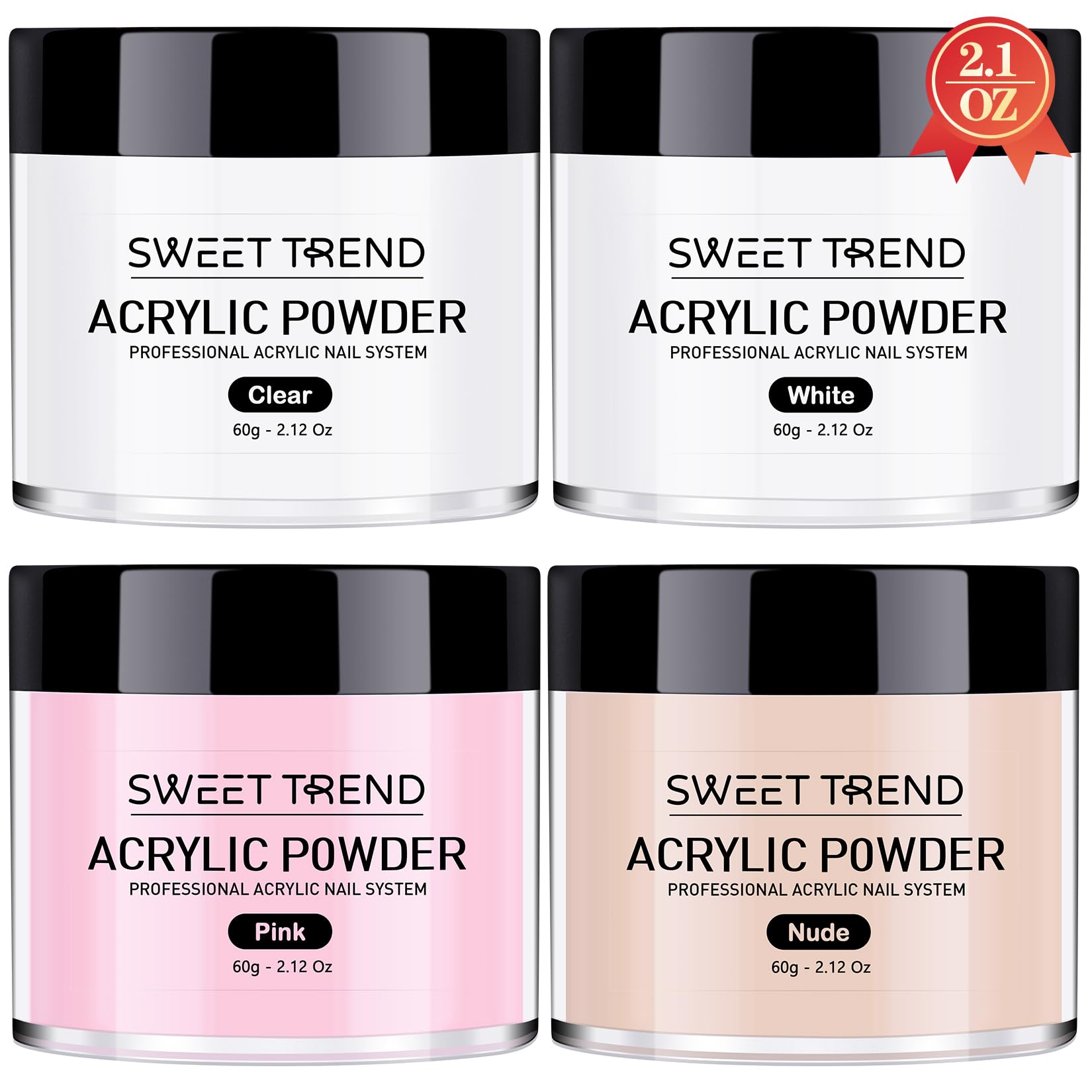 Sweet Trend acrylic nail powder clear 60g for smooth, strong extensions