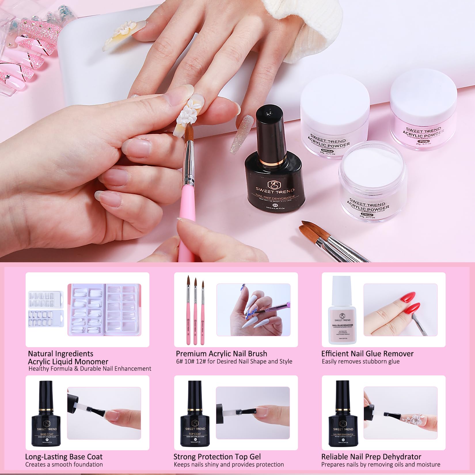 Sweet Trend nail tips and dual forms set for versatile at-home practice