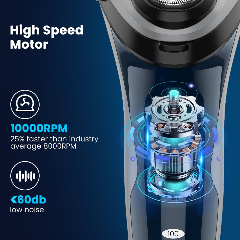SweetLF blue razor floating head close-up showing 360 degree contour
