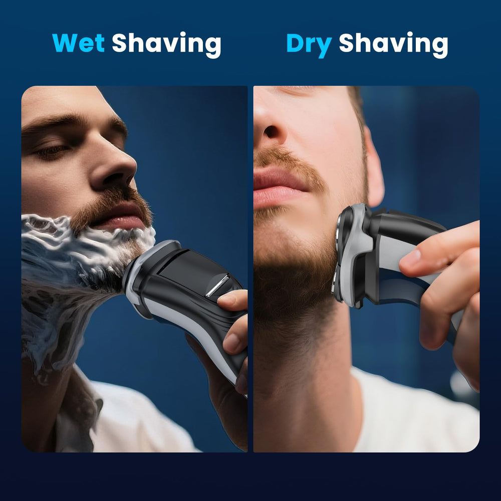 SweetLF blue razor in-the-box contents with brush and cable