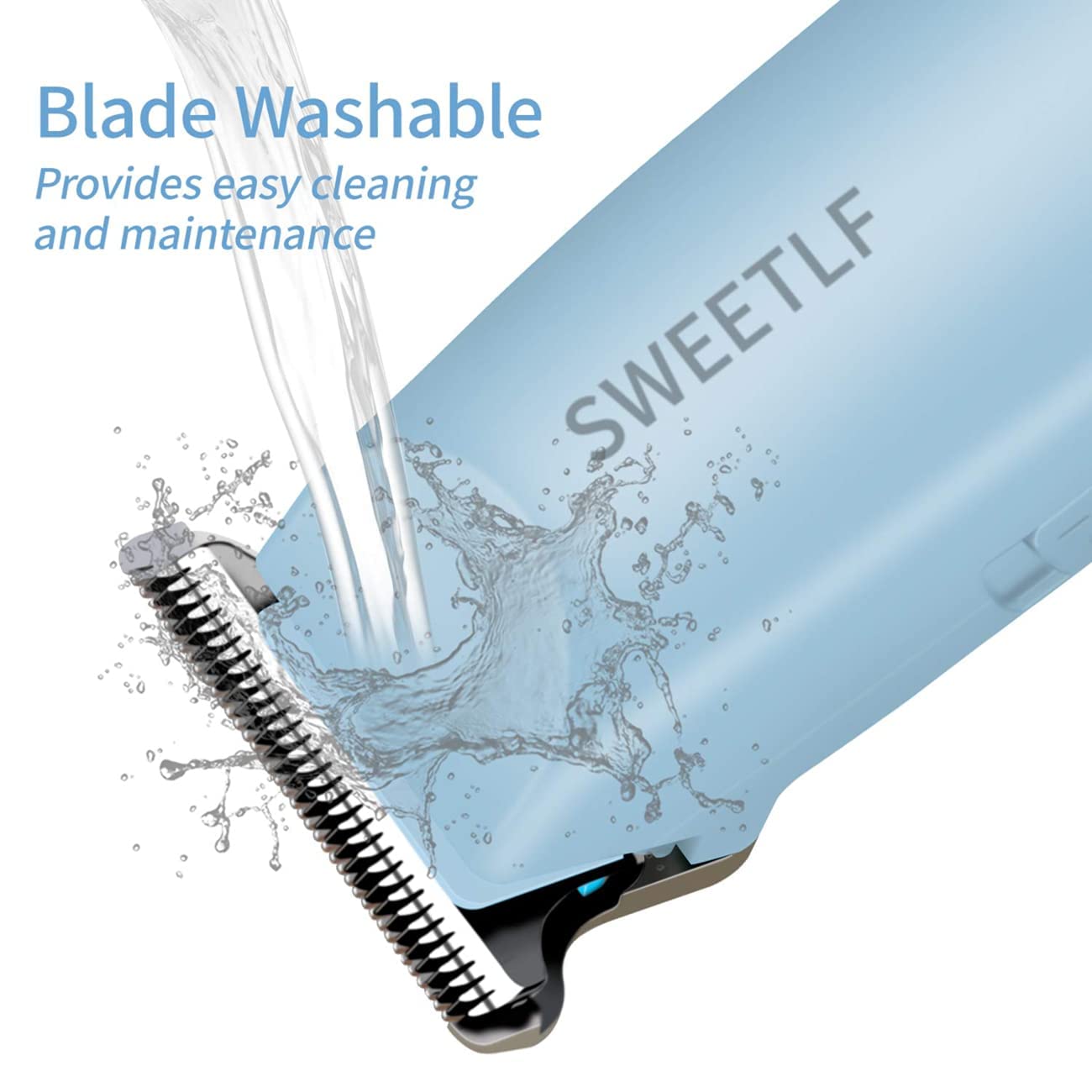 SweetLF hair clippers blue mini kit – portable grooming for home or travel.