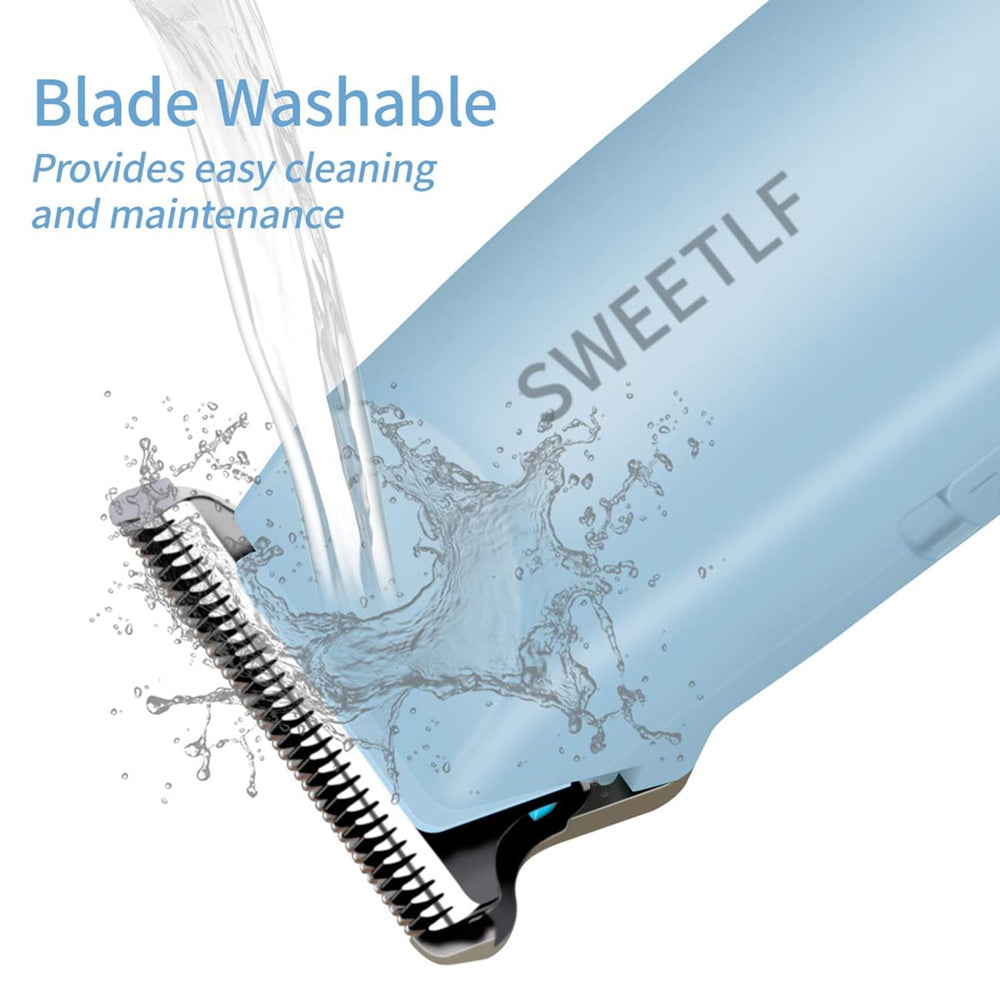 SweetLF hair clippers blue mini kit – portable grooming for home or travel.