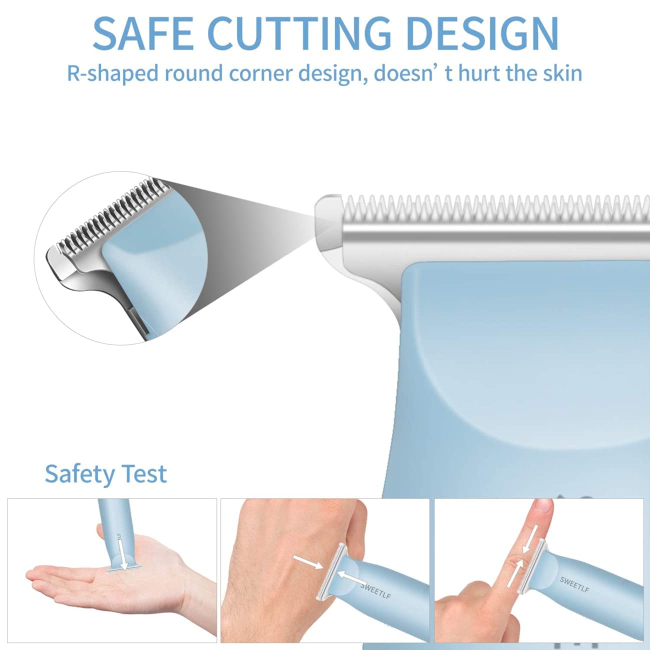 SweetLF hair clippers blue washable blade – easy cleaning without fully immersing the unit.