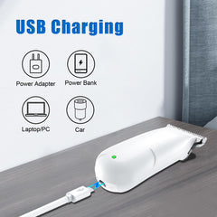 SweetLF Hair Clippers cordless USB charging illustration highlights 45-minute operation.