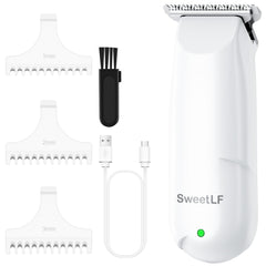 SweetLF Hair Clippers packaging closeup highlights compact design for quick purchasing decisions.