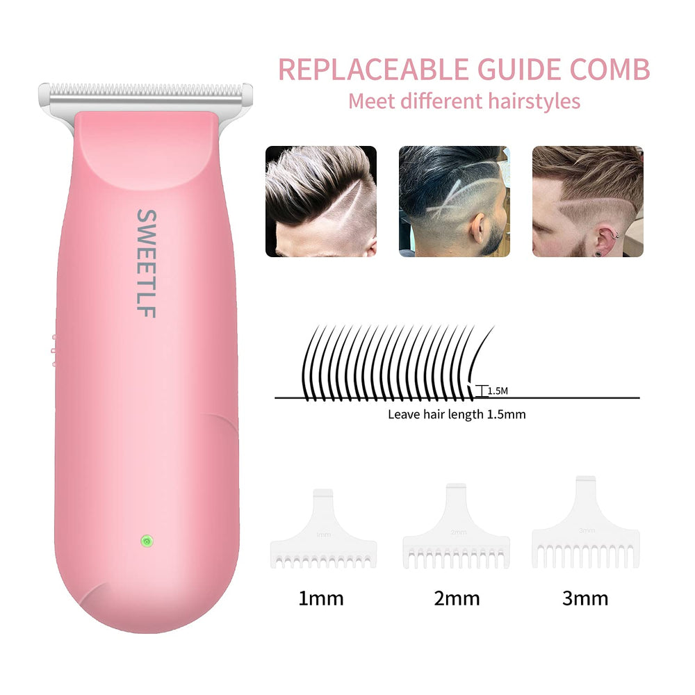 SweetLF mini cutting kit with three guide combs for precise at-home cuts.