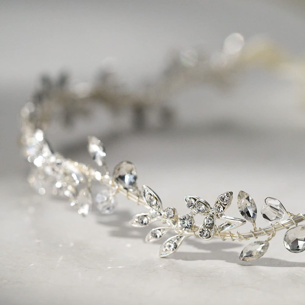 SWEETV crystal headband includes bobby pins for secure, all-day comfort