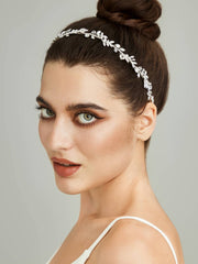 SWEETV silver crystal headband perfect for weddings or proms, adds sparkle