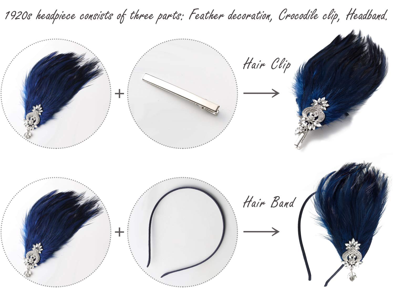 SWEETV flapper hair-piece clip offers flexible wear across styles