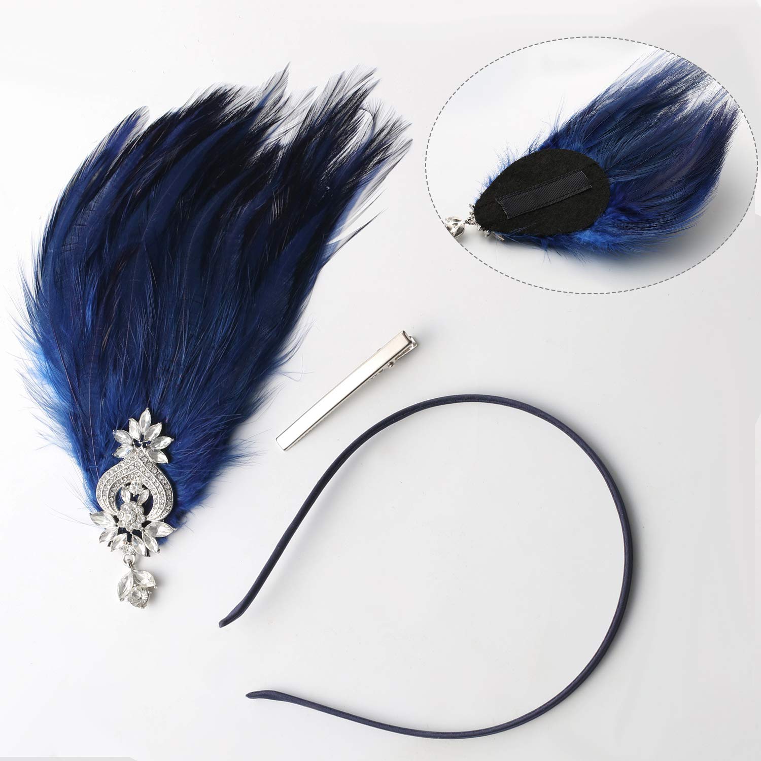 SWEETV retro 1920s headband pairs with period costumes