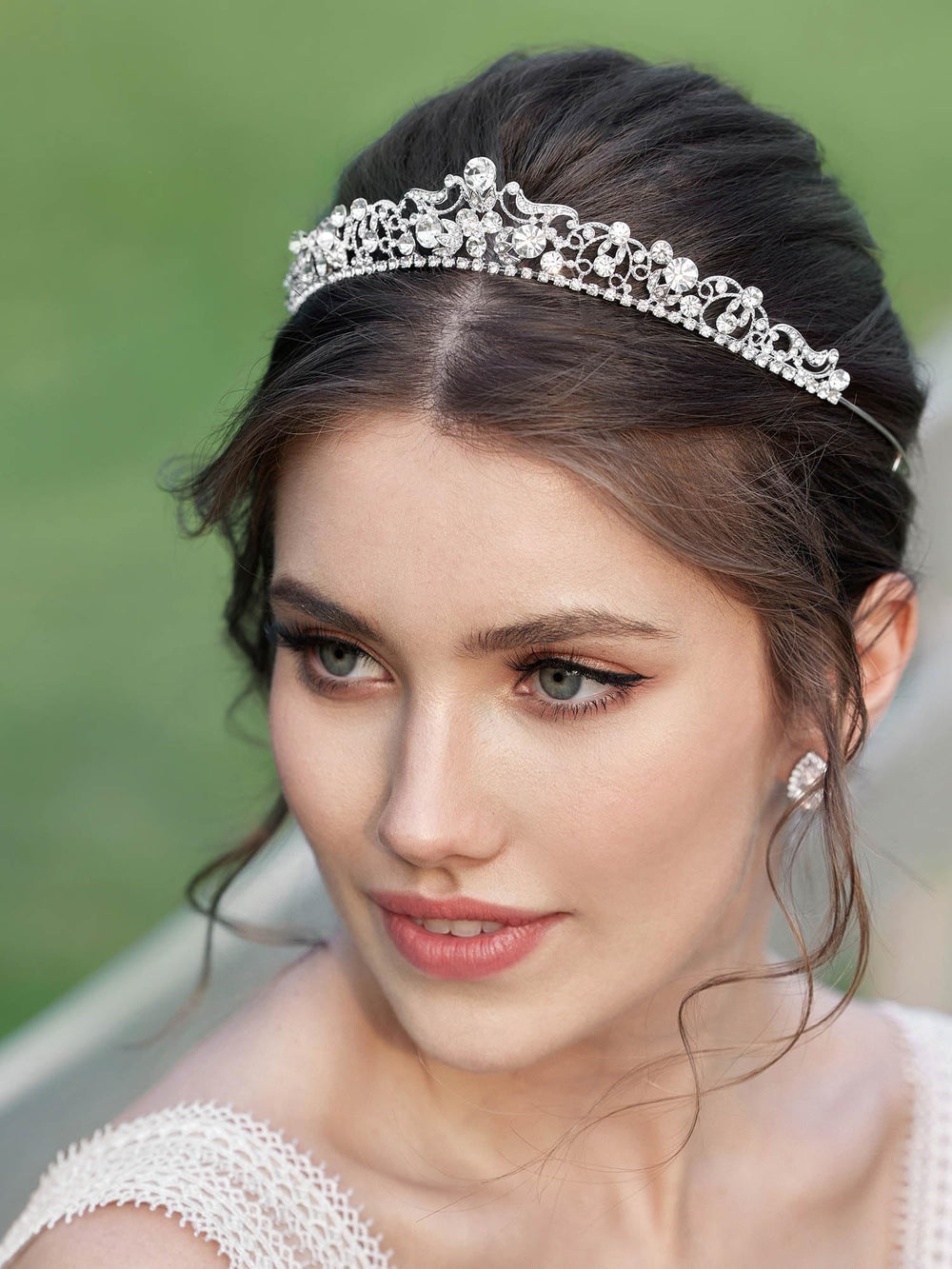 SWEETV silver tiara flexible band demonstrates adjustable, comfortable fit