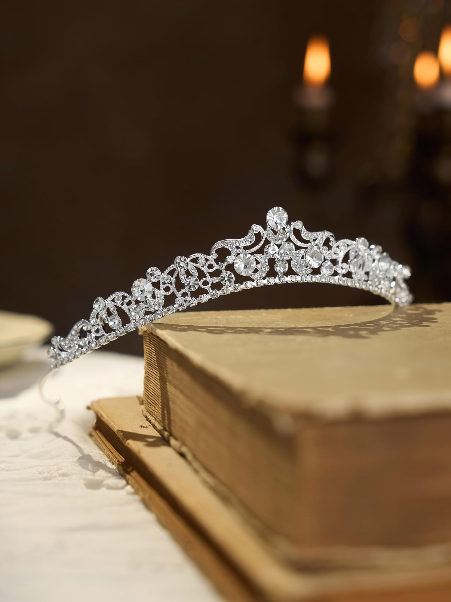 SWEETV silver tiara ideal for bridesmaids or prom nights.