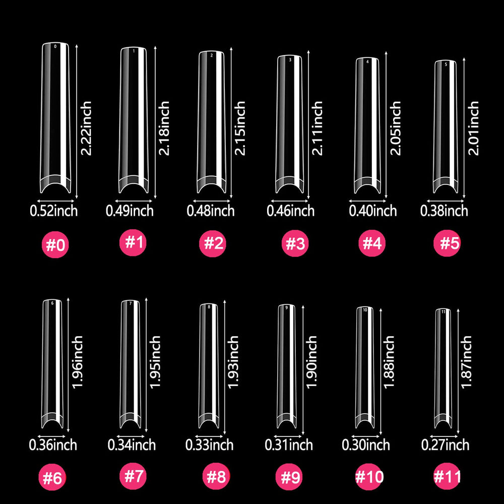 SWETIDY 12 sizes nail tips pack—pre-numbered tips for quick selection.