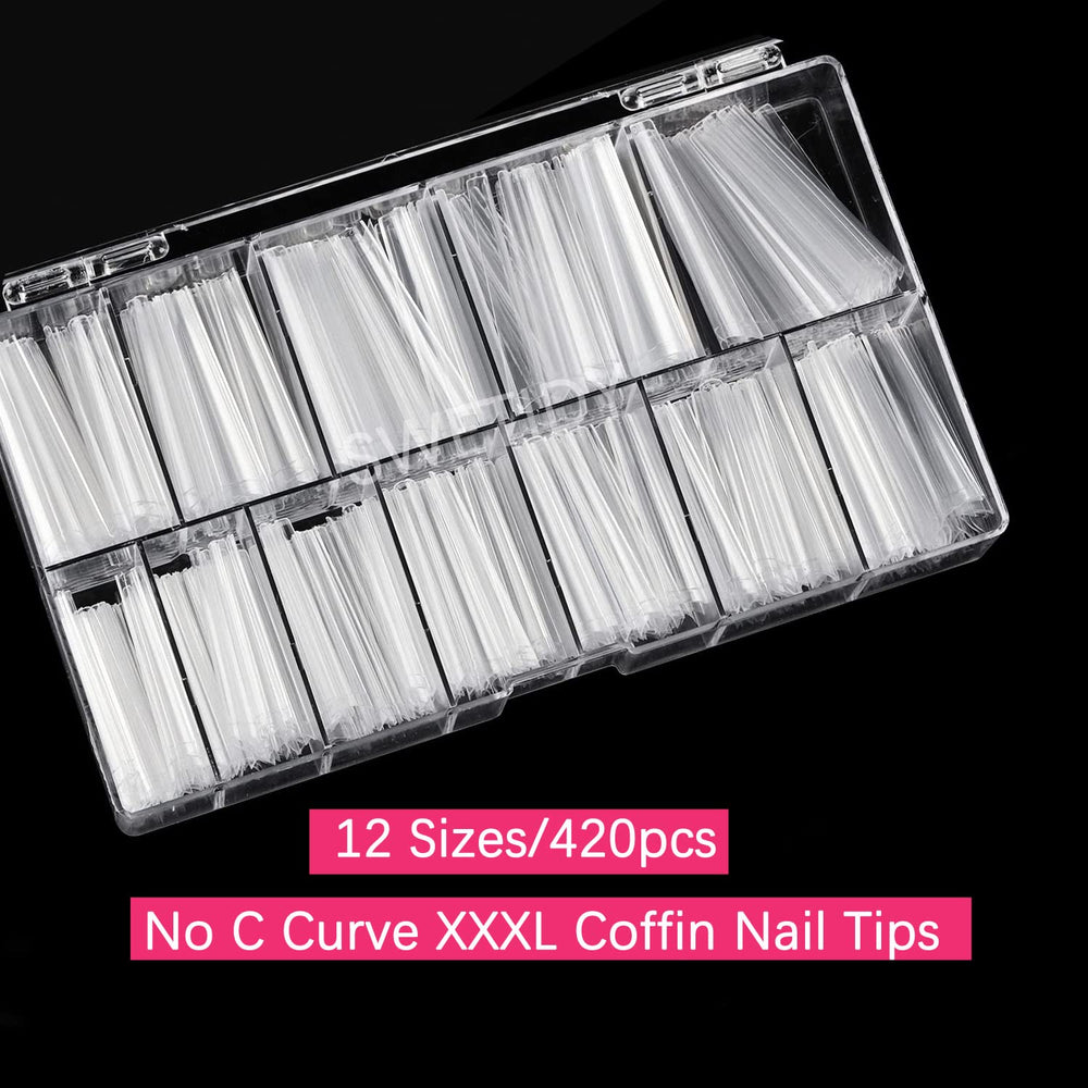SWETIDY 420pcs coffin nails grid-packed for precise sizing