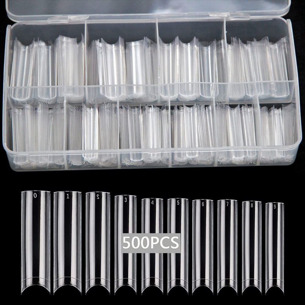 SWETIDY 500pcs clear nail tips in ten sizes for DIY manicures