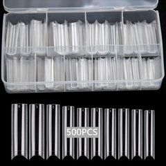 SWETIDY 500pcs clear nail tips in ten sizes for DIY manicures