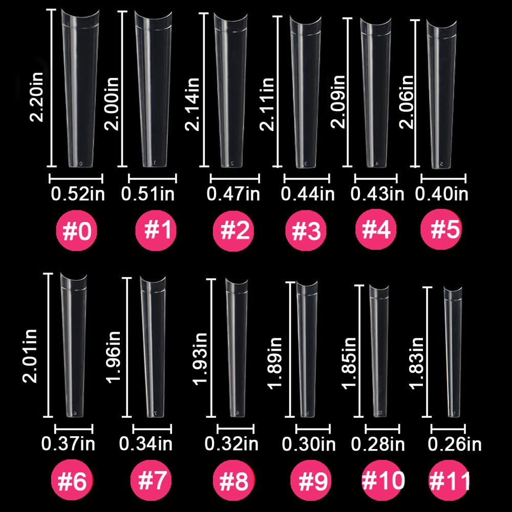 SWETIDY clear ABS long coffin nails with elegant, smooth finish