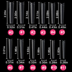 SWETIDY clear ABS long coffin nails with elegant, smooth finish
