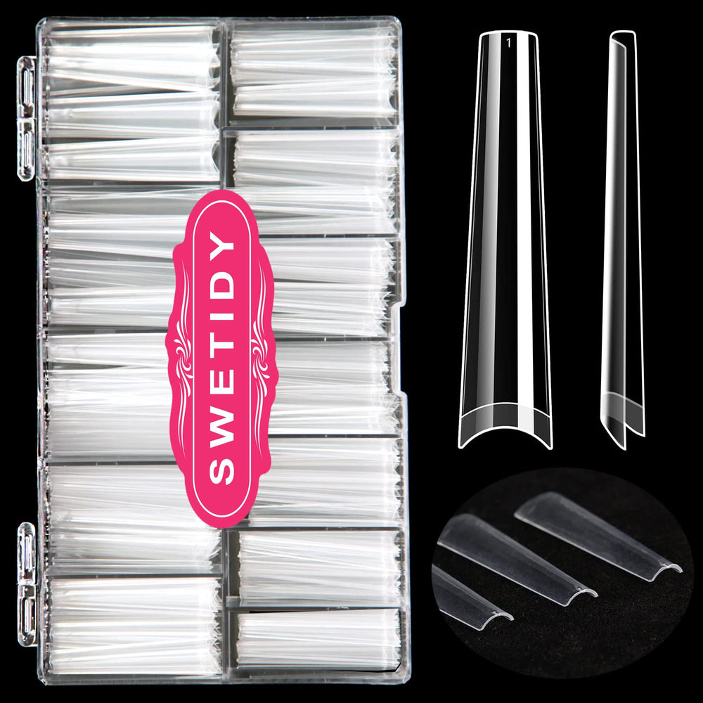 SWETIDY No C Curve 3XL coffin tips in a box for durable wear