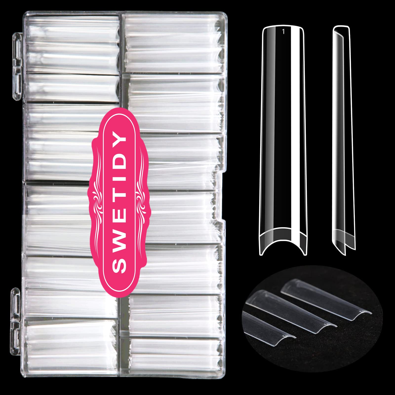 SWETIDY No C Curve 3XL nail tips case—organized salon storage for professionals.