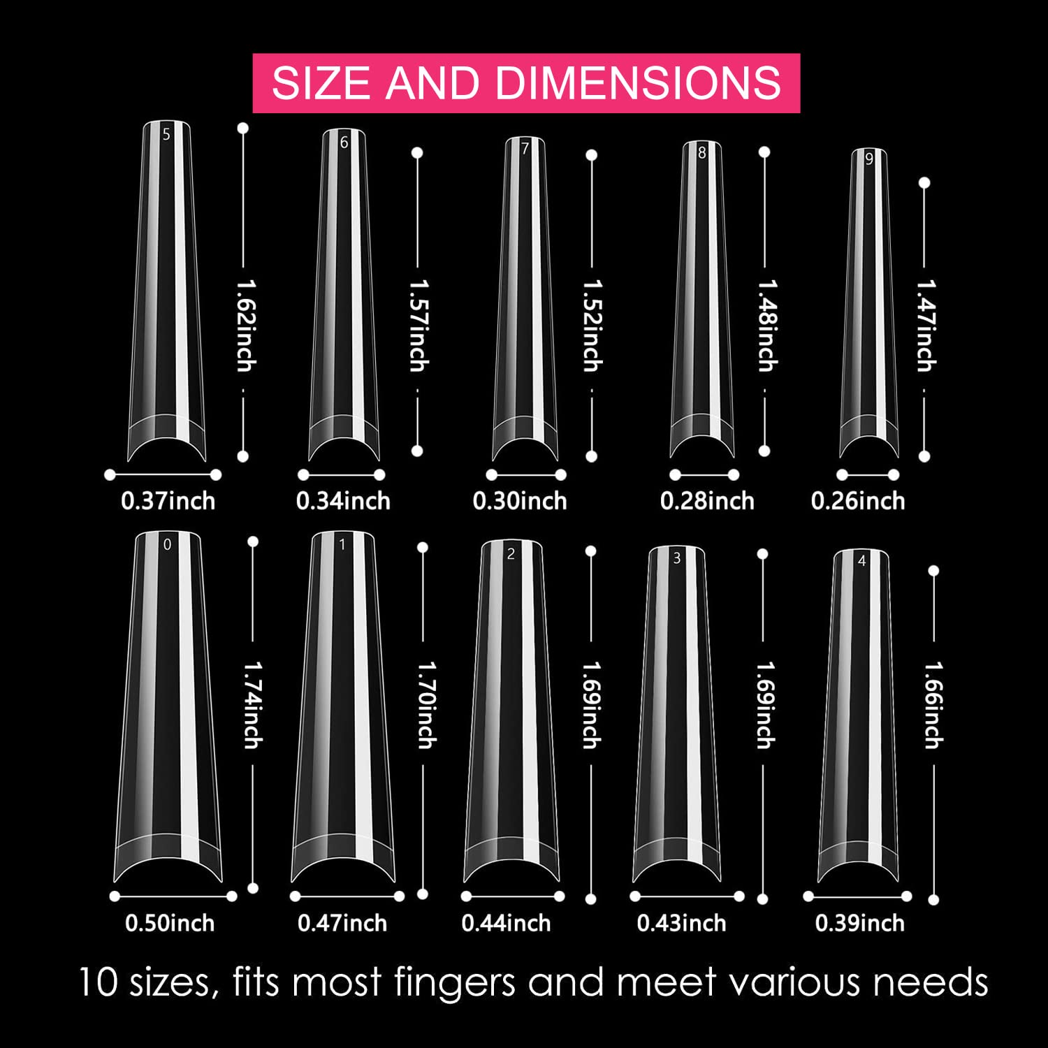 SWETIDY XXL coffin tips apply-steps demonstrating quick adhesion and shaping.