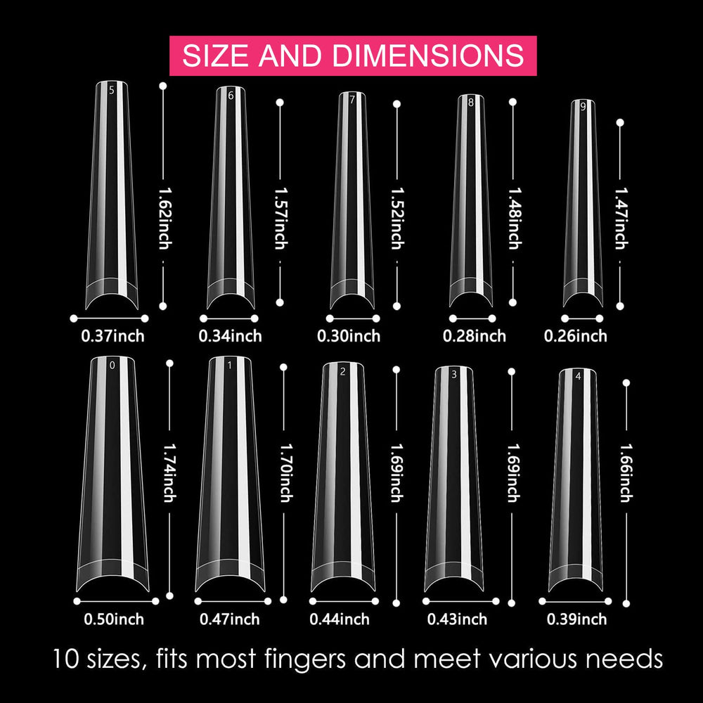 SWETIDY XXL coffin tips apply-steps demonstrating quick adhesion and shaping.