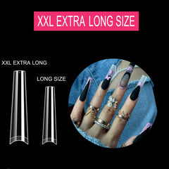 SWETIDY XXL no C Curve coffin tips durable-ABS material for long-wearing nails.