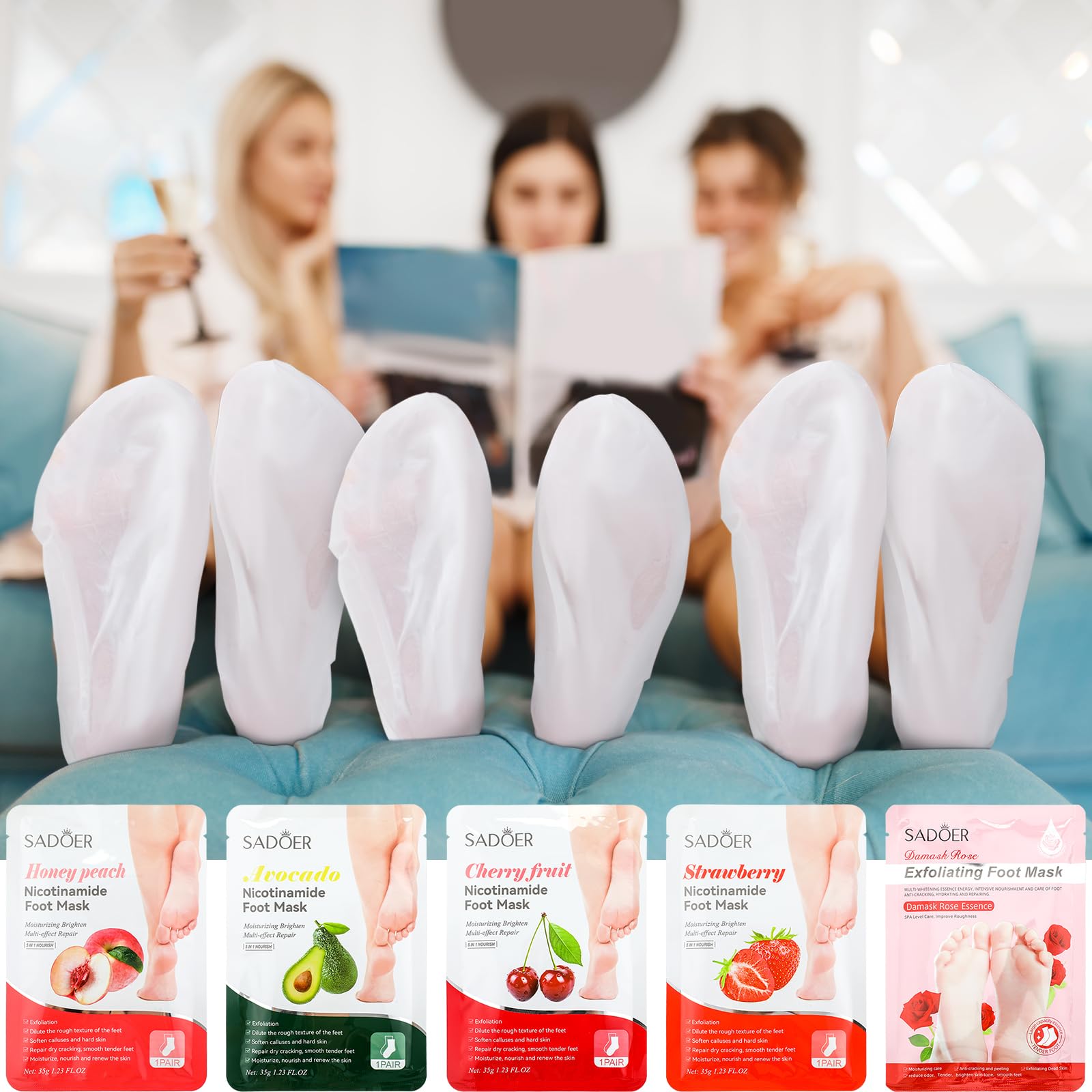 Swiffen strawberry foot mask reveals vibrant formula for nourishing feet after a long day